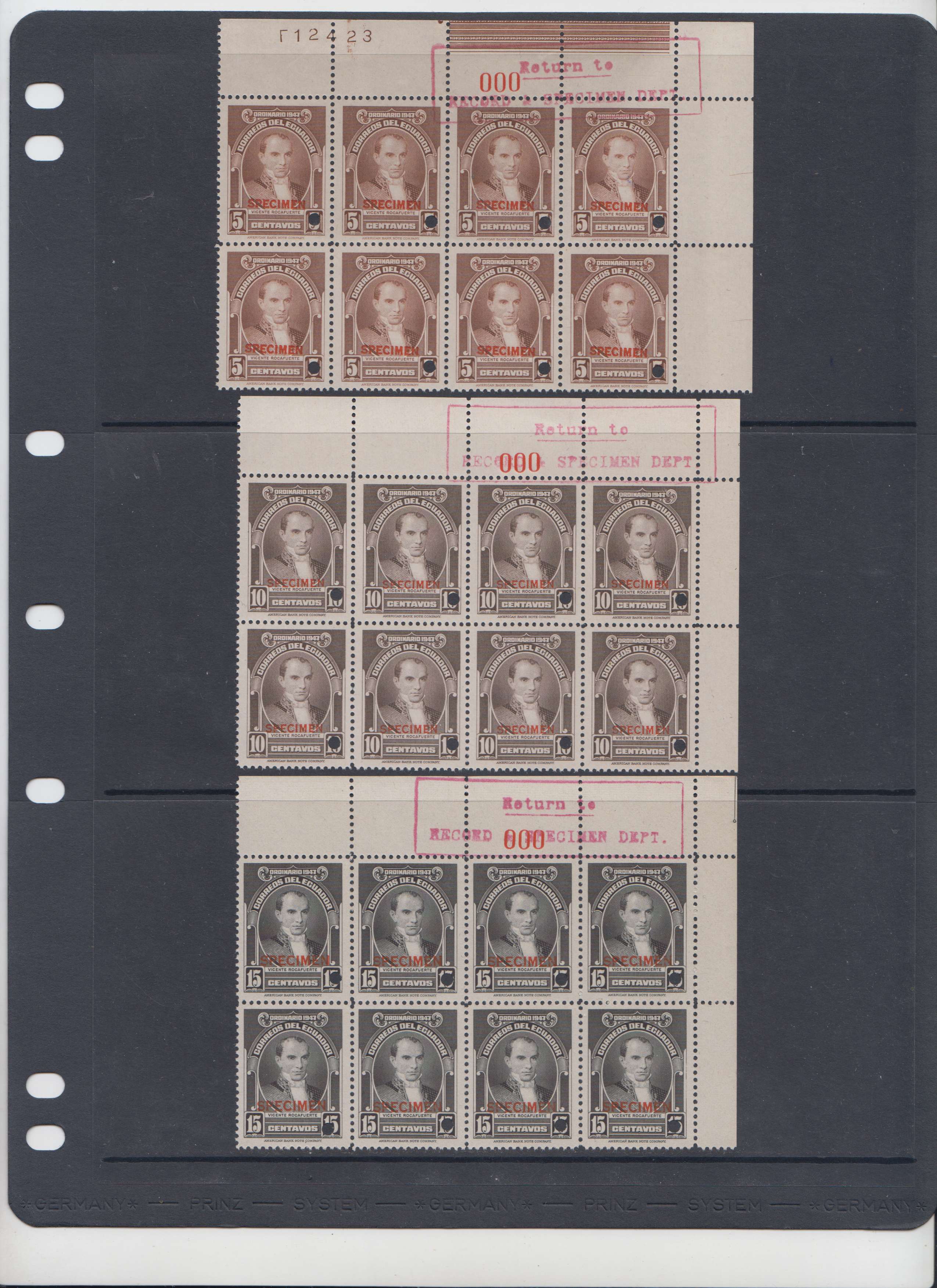 Ecuador 1947 — Scott 475-483
