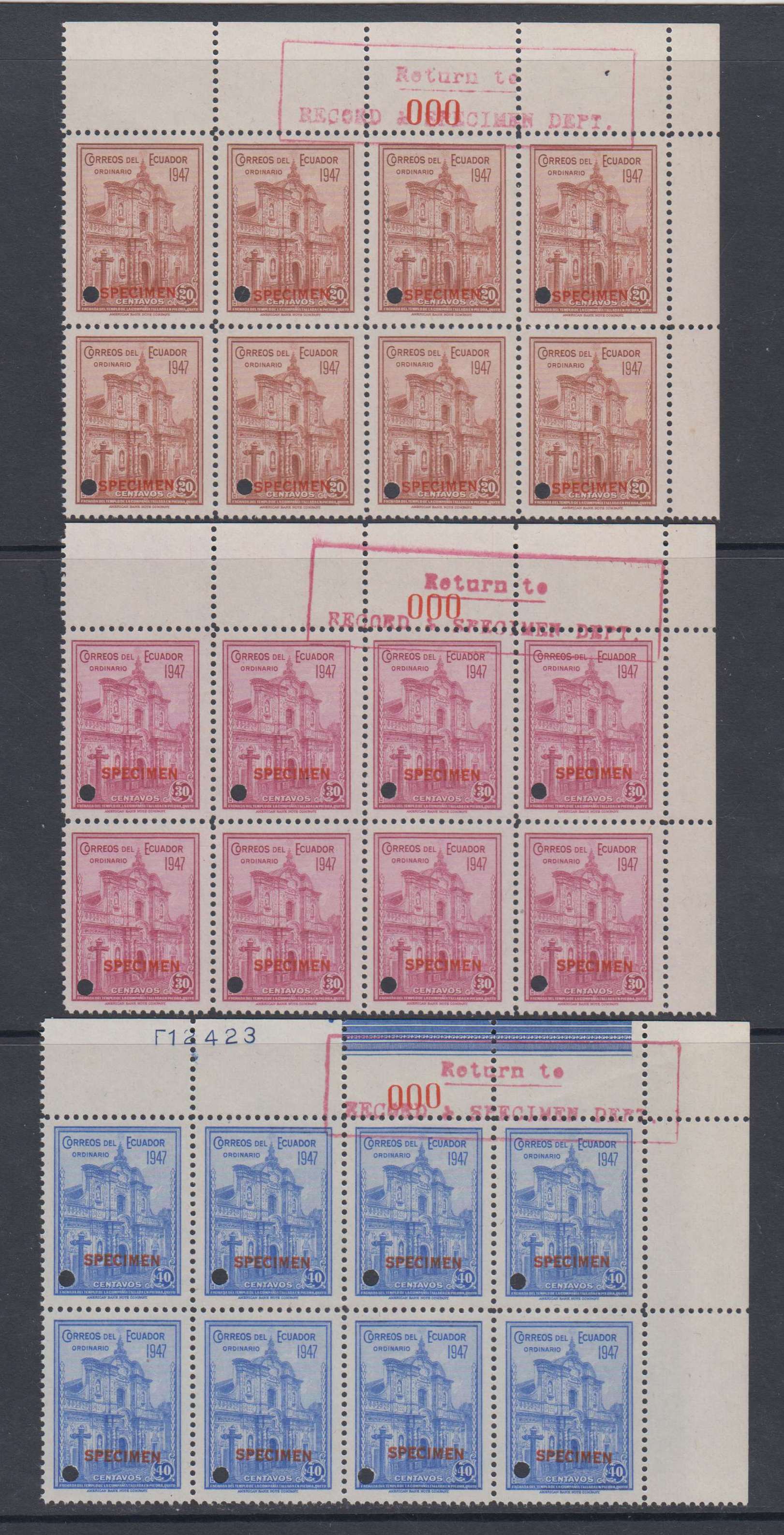 Ecuador 1947 — Scott 475-483