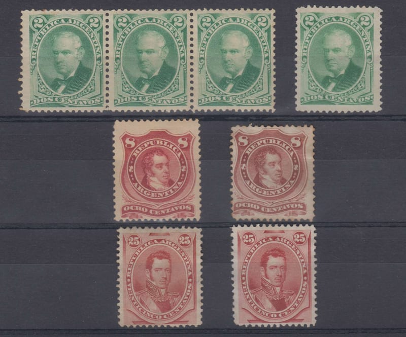 Argentina 1877 — Scott 38-40 & 39a