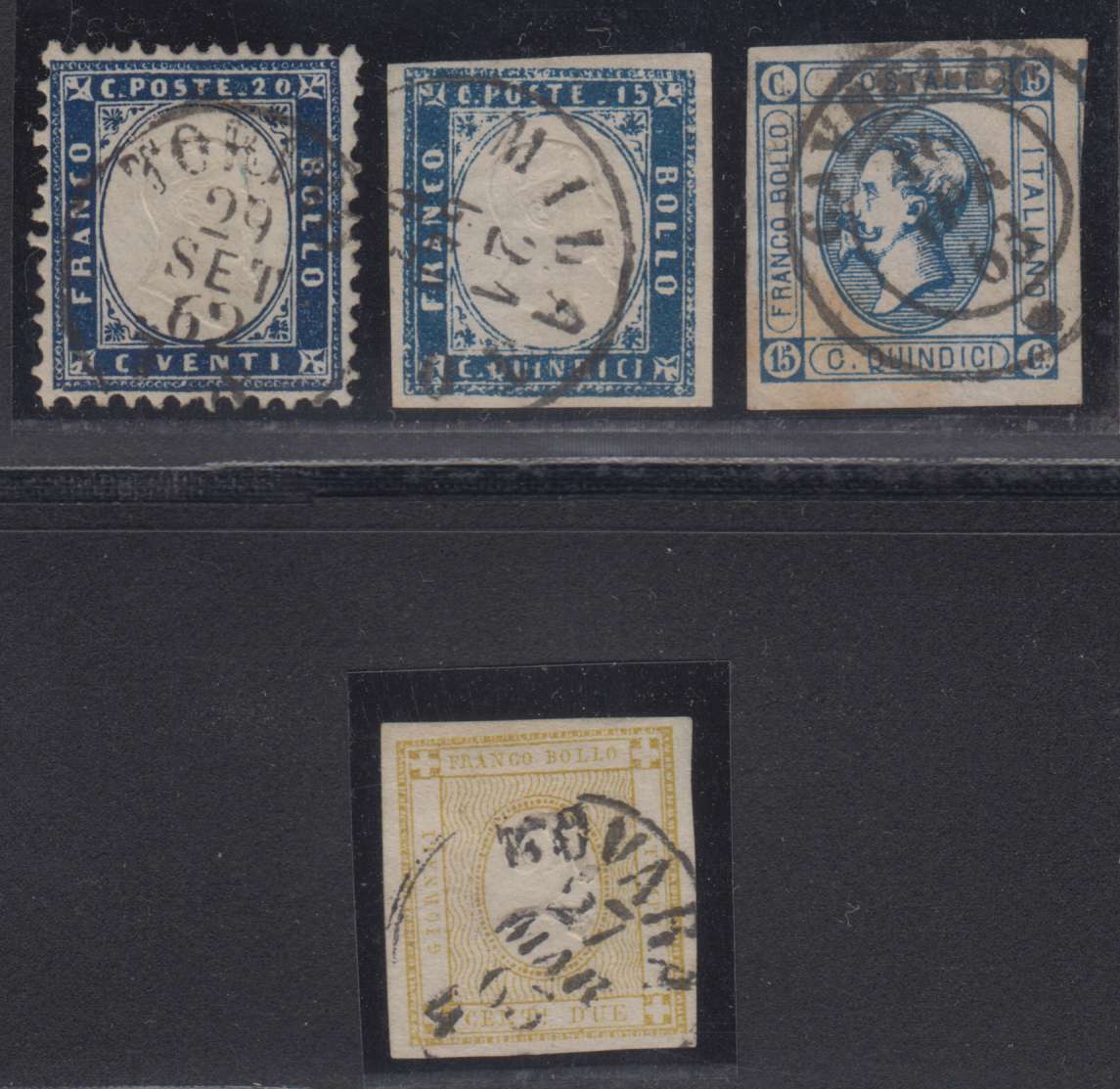 Italy 1862 — Scott 19, 22-23 & P1