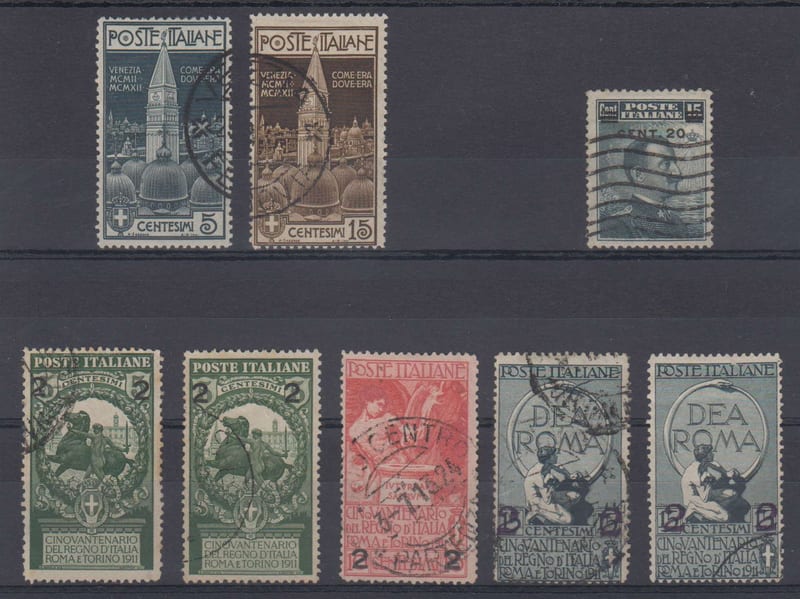Italy 1912 — Scott 124-129 & 126a