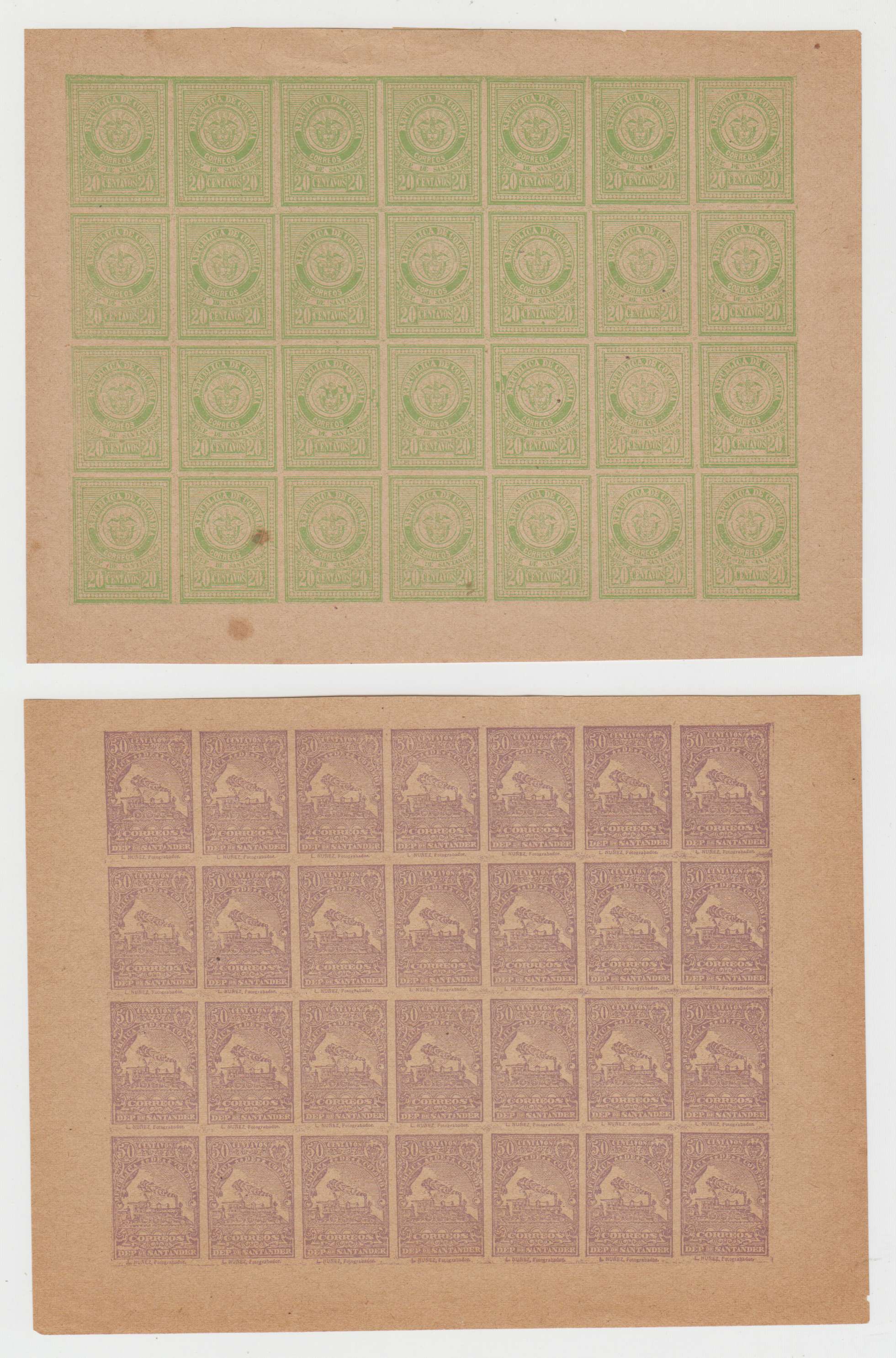 Colombia 1905 — Scott 30-36
