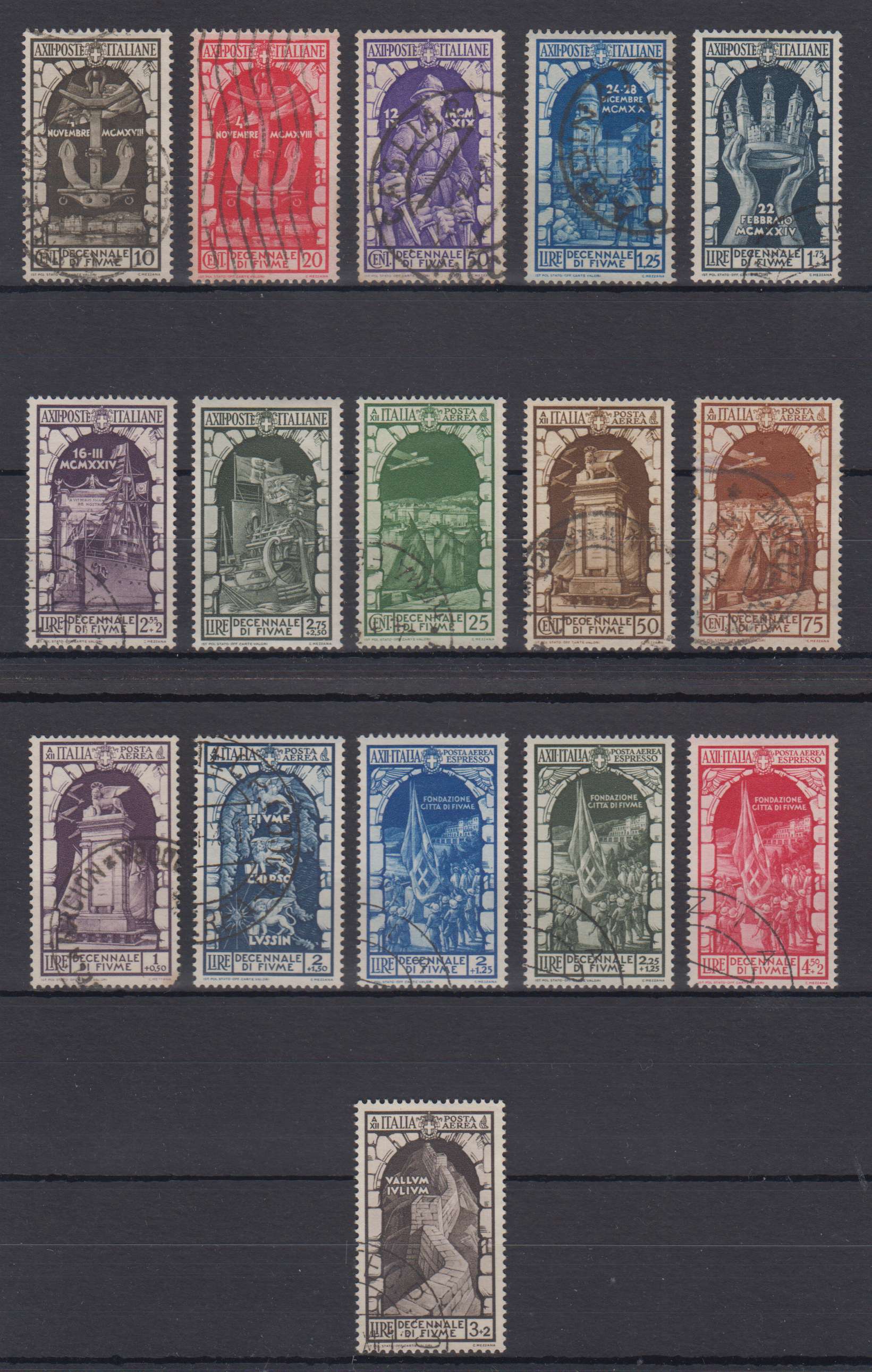 Italy 1934 — Scott 315-321, C56-c61 & Ce5-ce7