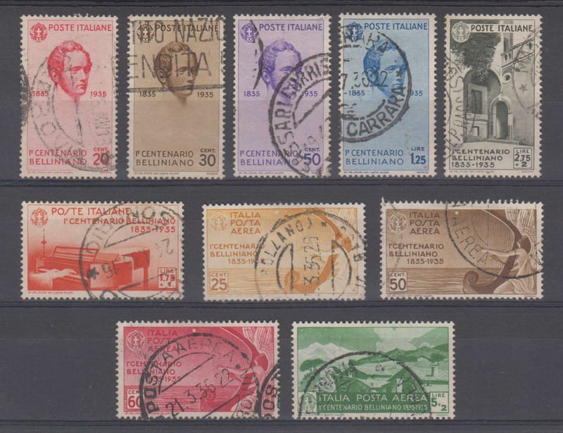 Italy 1935 — Scott 349-352, 354 & C79-c83
