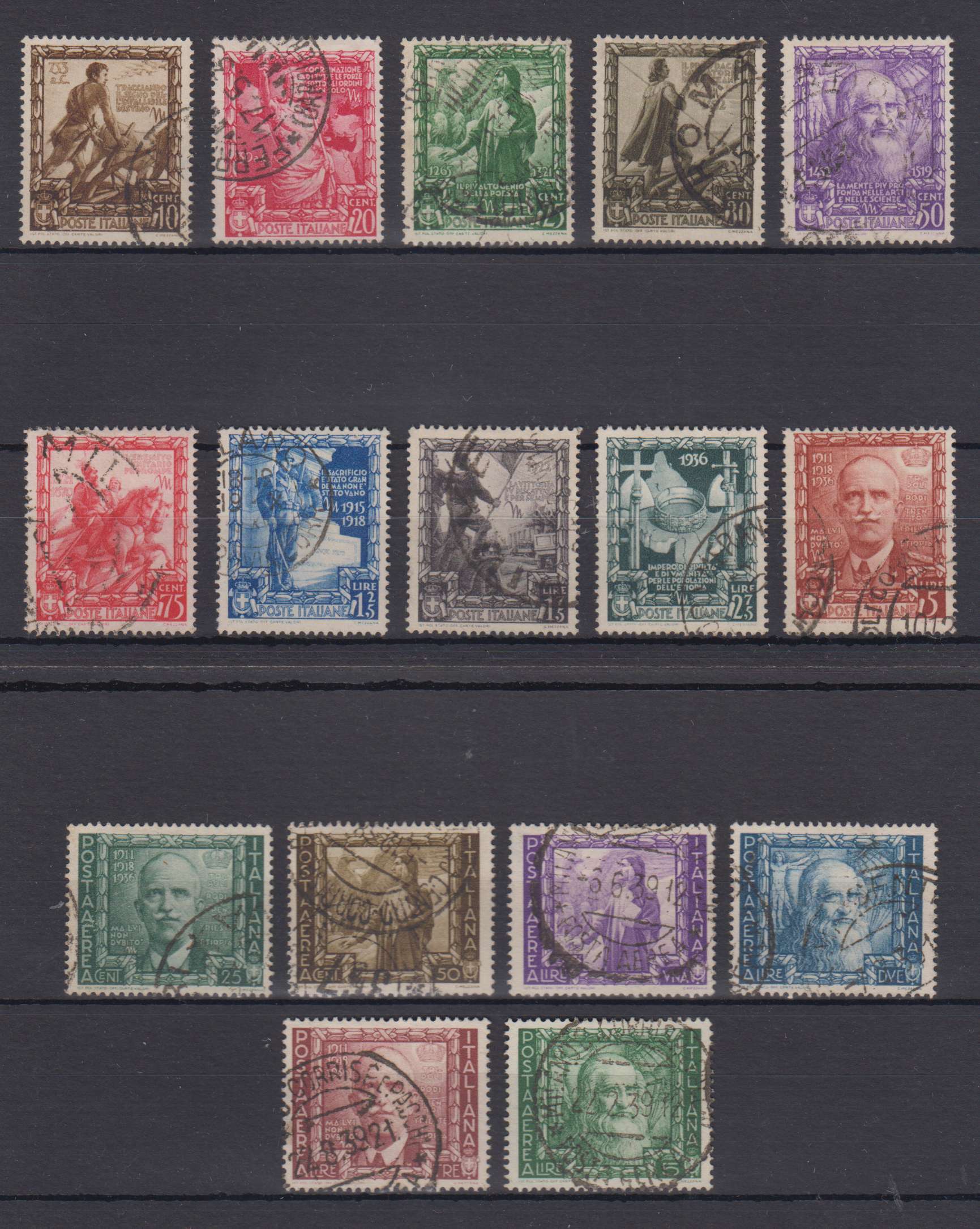 Italy 1938 — Scott 400-409 & C100-c105