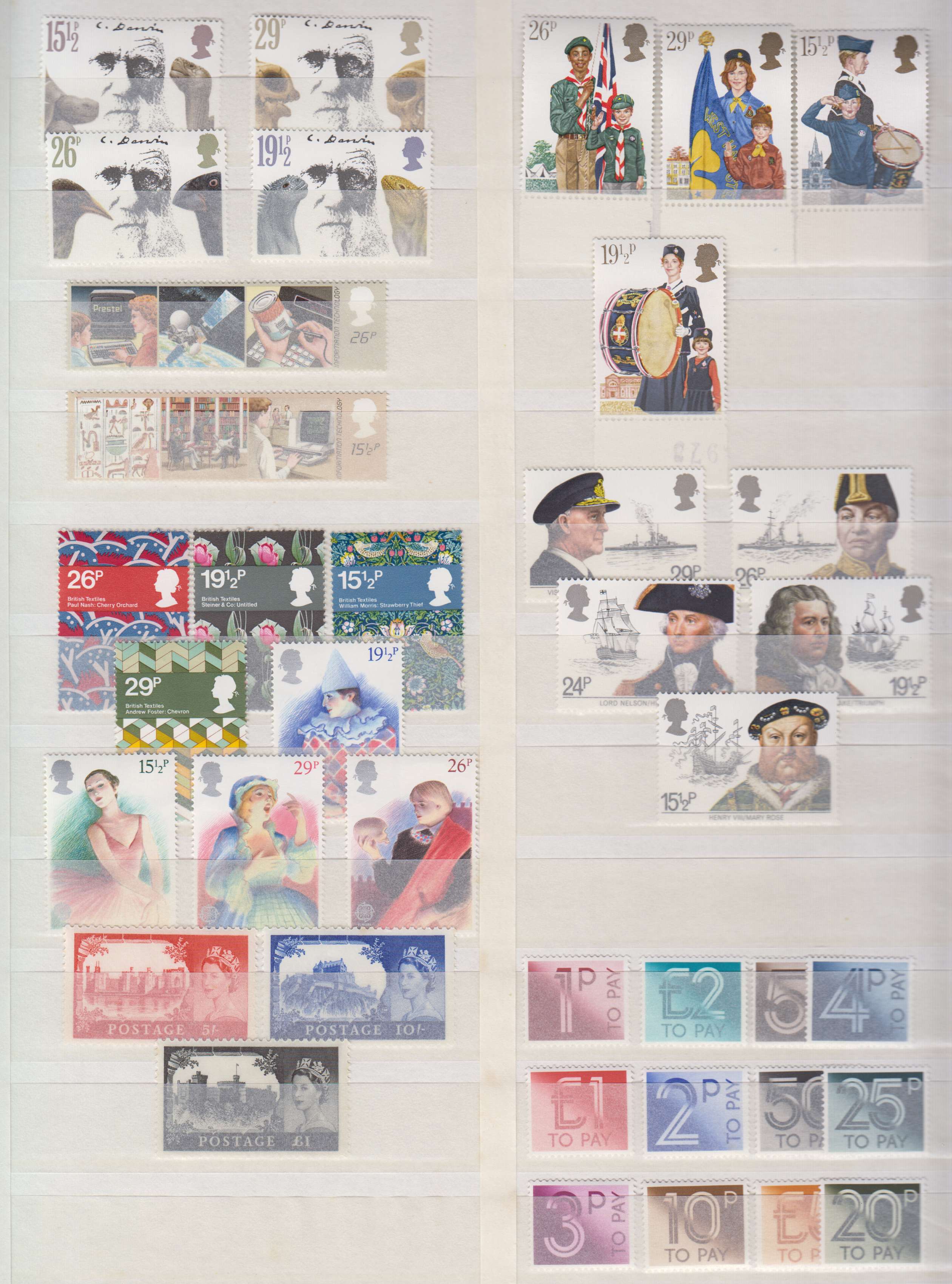 Argentina 1979 — Better group of 315 stamps & 8 booklets on four double stock pages, chiefly in full sets…