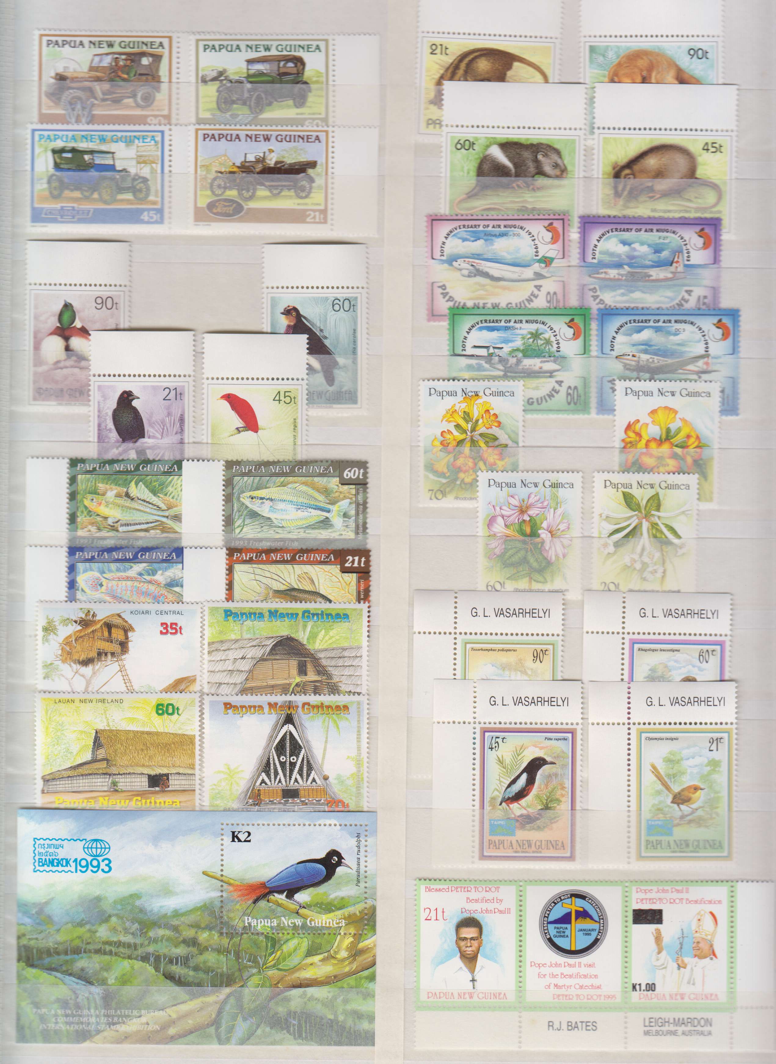 Argentina 1991 — Better group of 218 stamps including two strips & 4 souvenir sheets chiefly in full sets