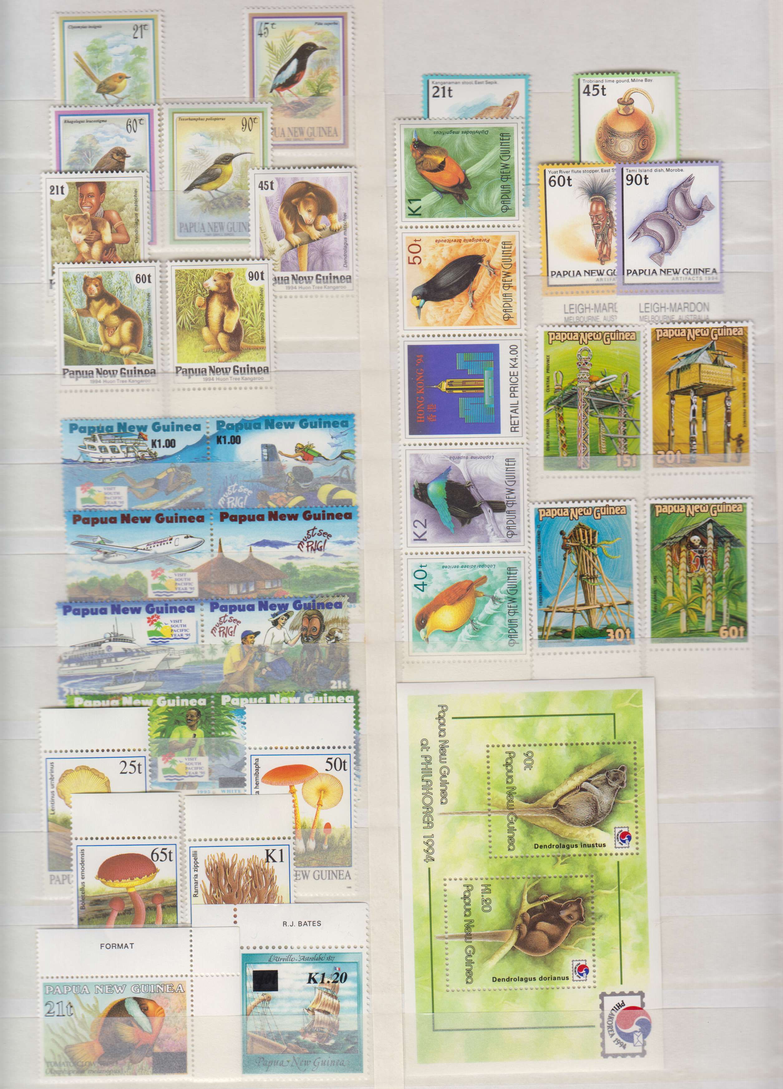 Argentina 1991 — Better group of 218 stamps including two strips & 4 souvenir sheets chiefly in full sets