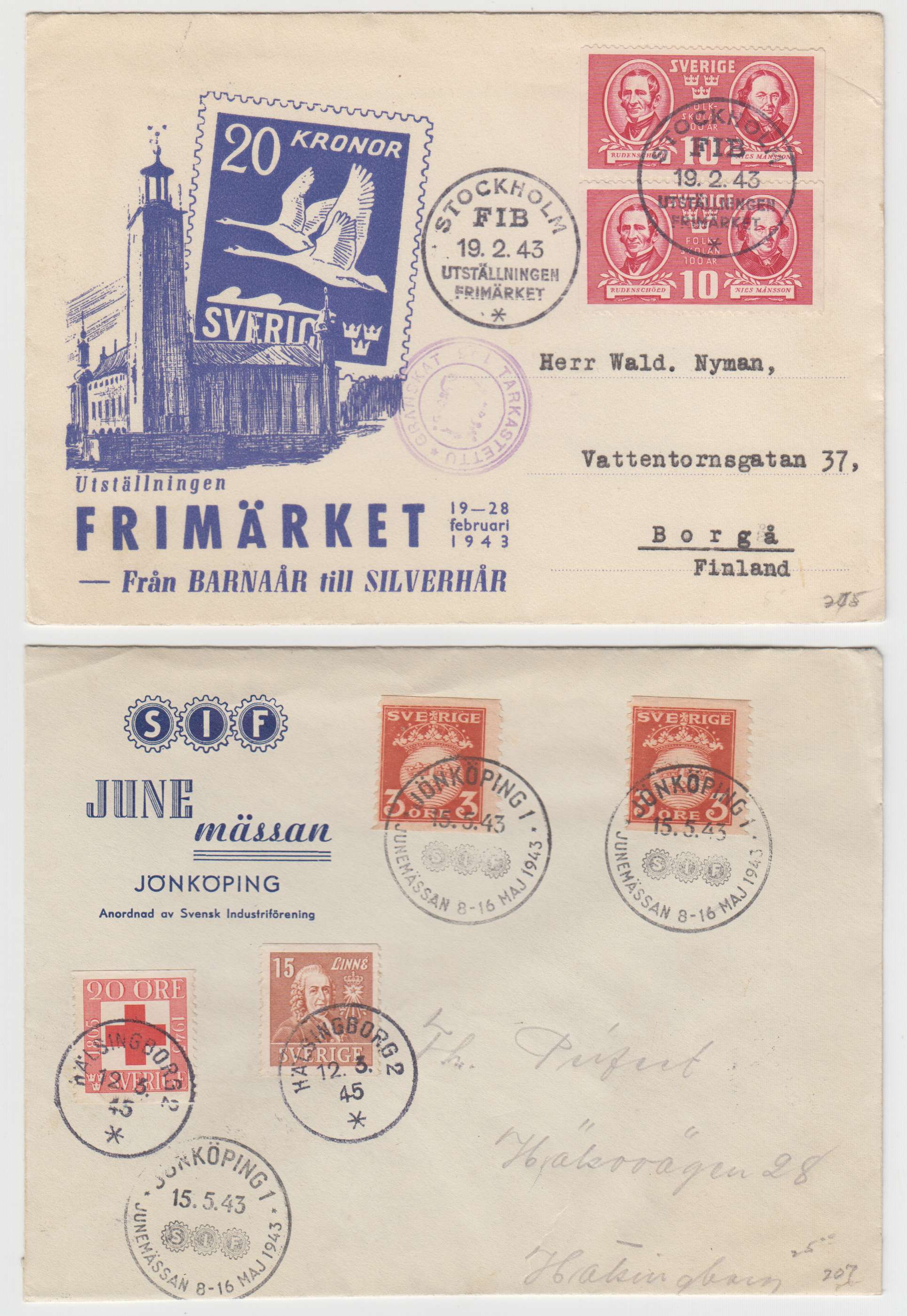 Sweden 1941 — Special cancels on 31 covers, cards or Ppc including better with Boy Scouts, United…