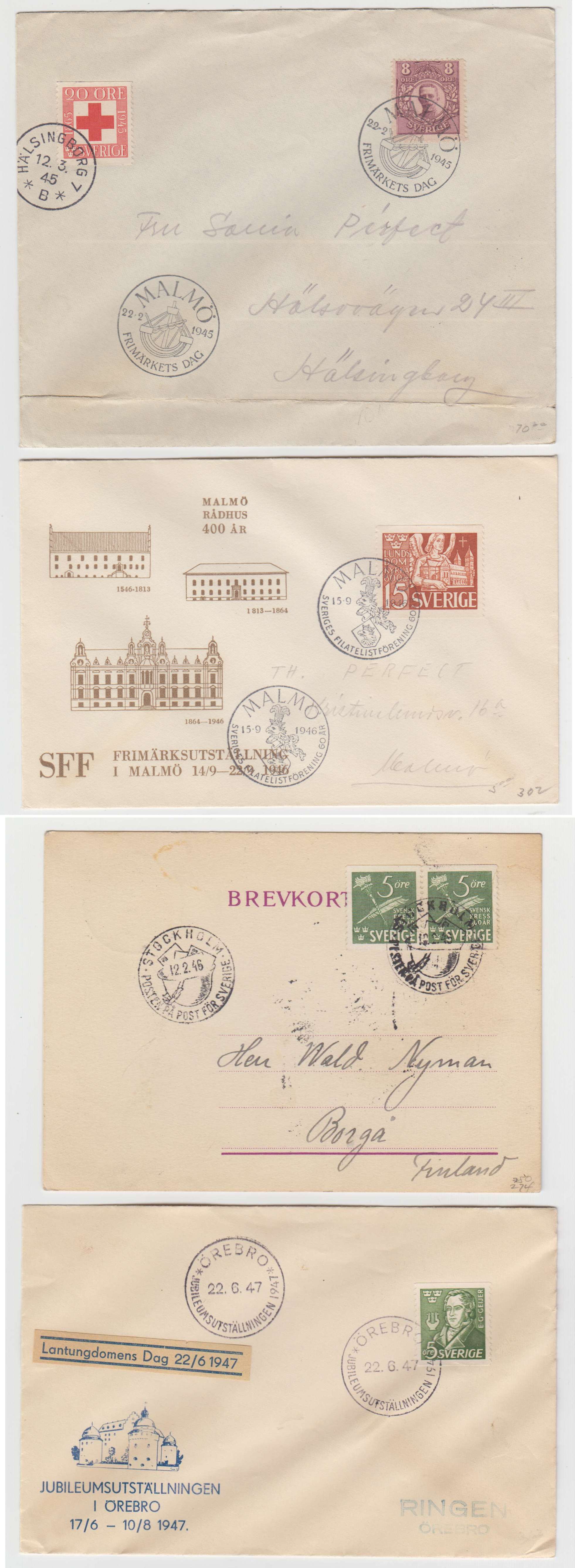 Sweden 1941 — Special cancels on 31 covers, cards or Ppc including better with Boy Scouts, United…