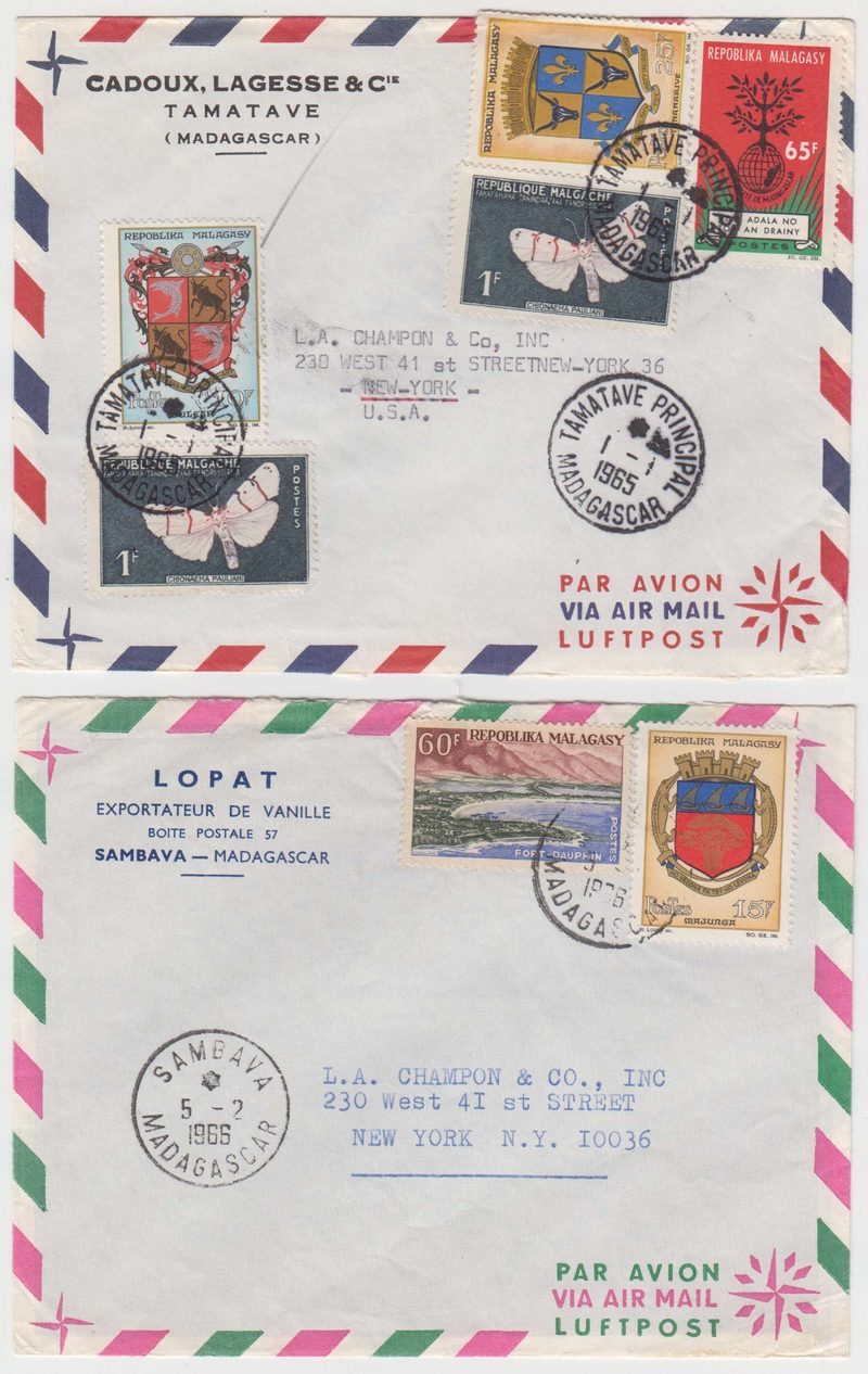 Malagasy Republic 1965 — Airmails to New York