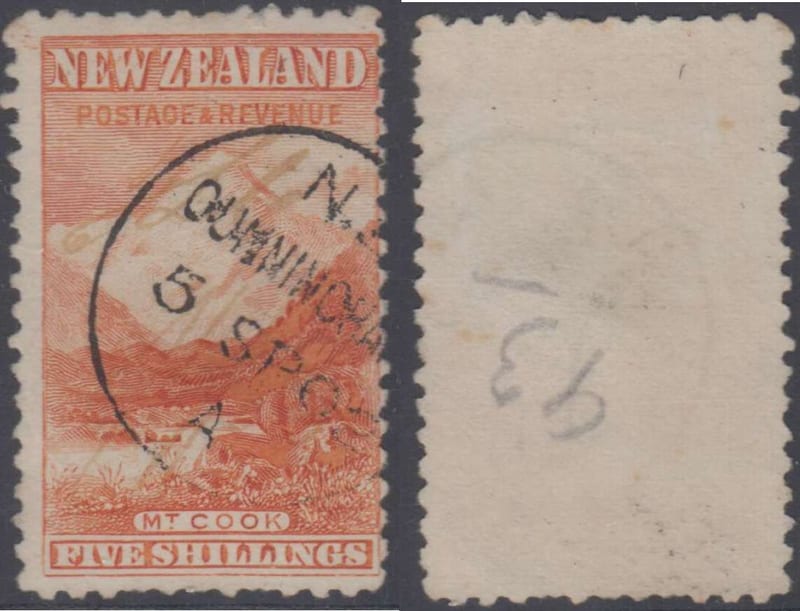 New Zealand 1902 — Scott 98 top value, perf 11, unwatermarked