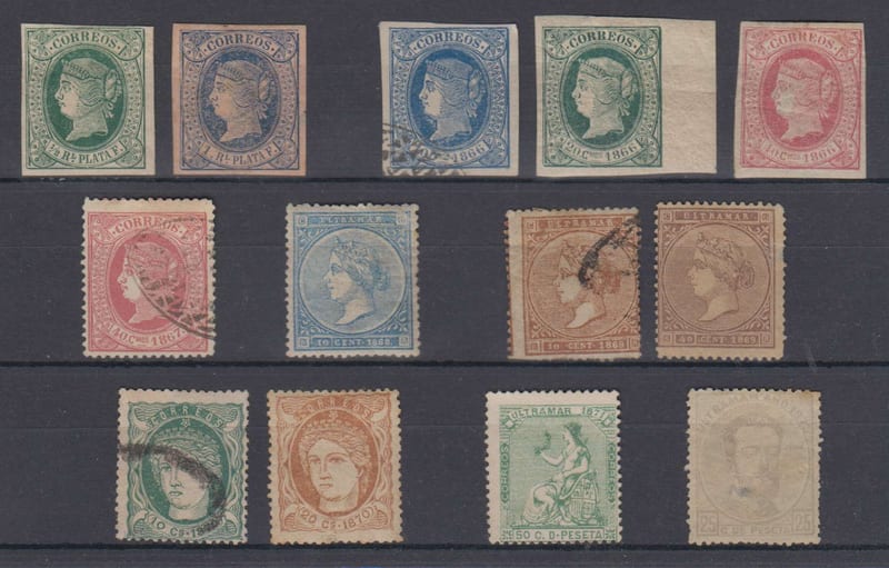 Cuba 1862 — Scott 18 thru 55 not complete