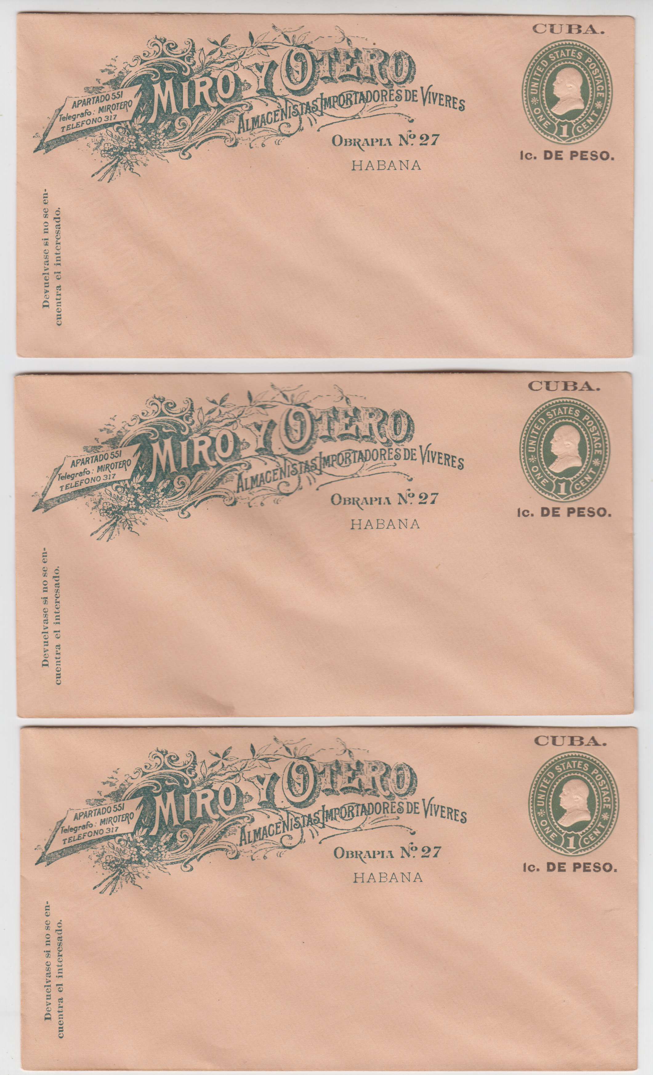 Cuba 1899 — Envelopes