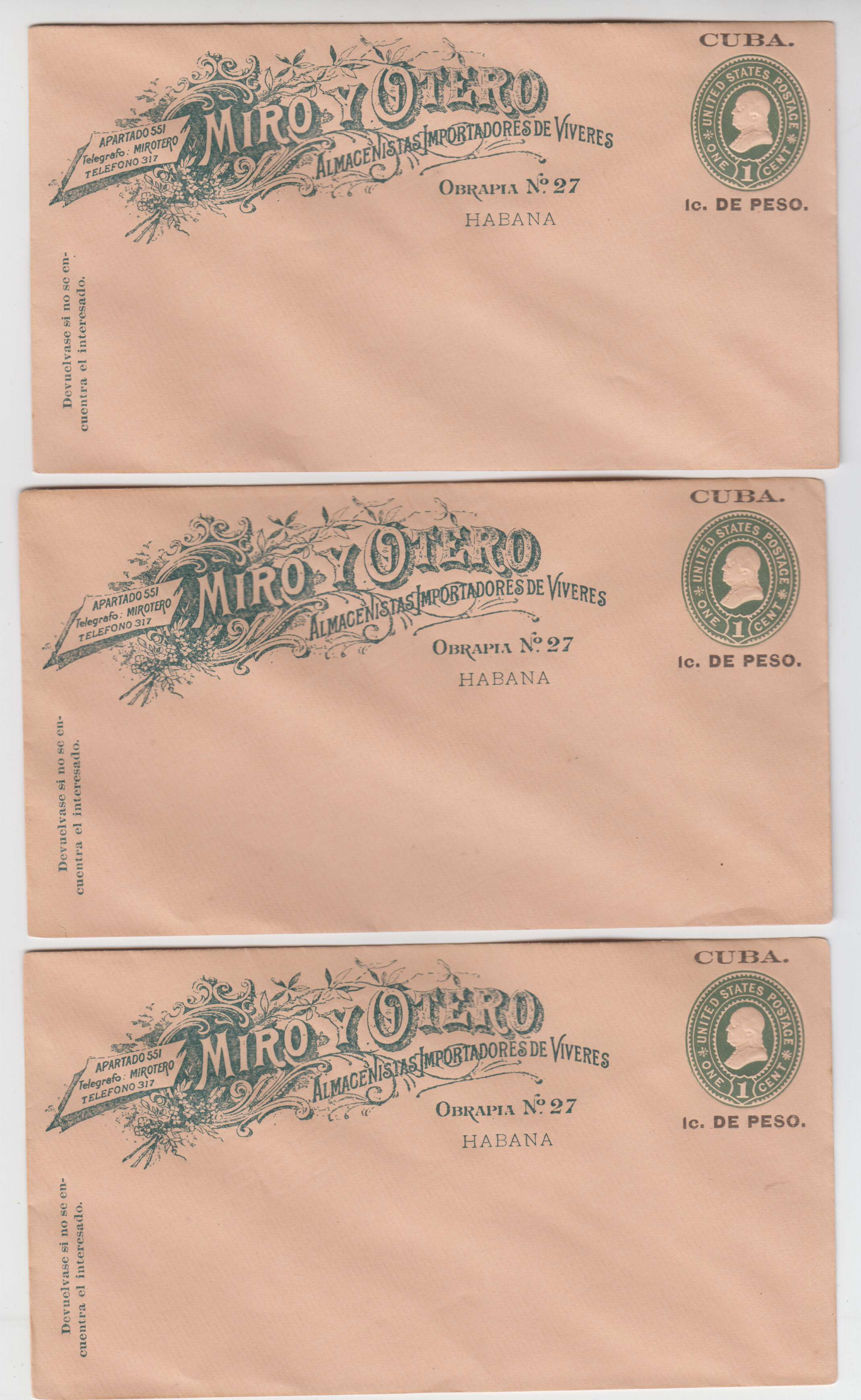 Cuba 1899 — Envelopes
