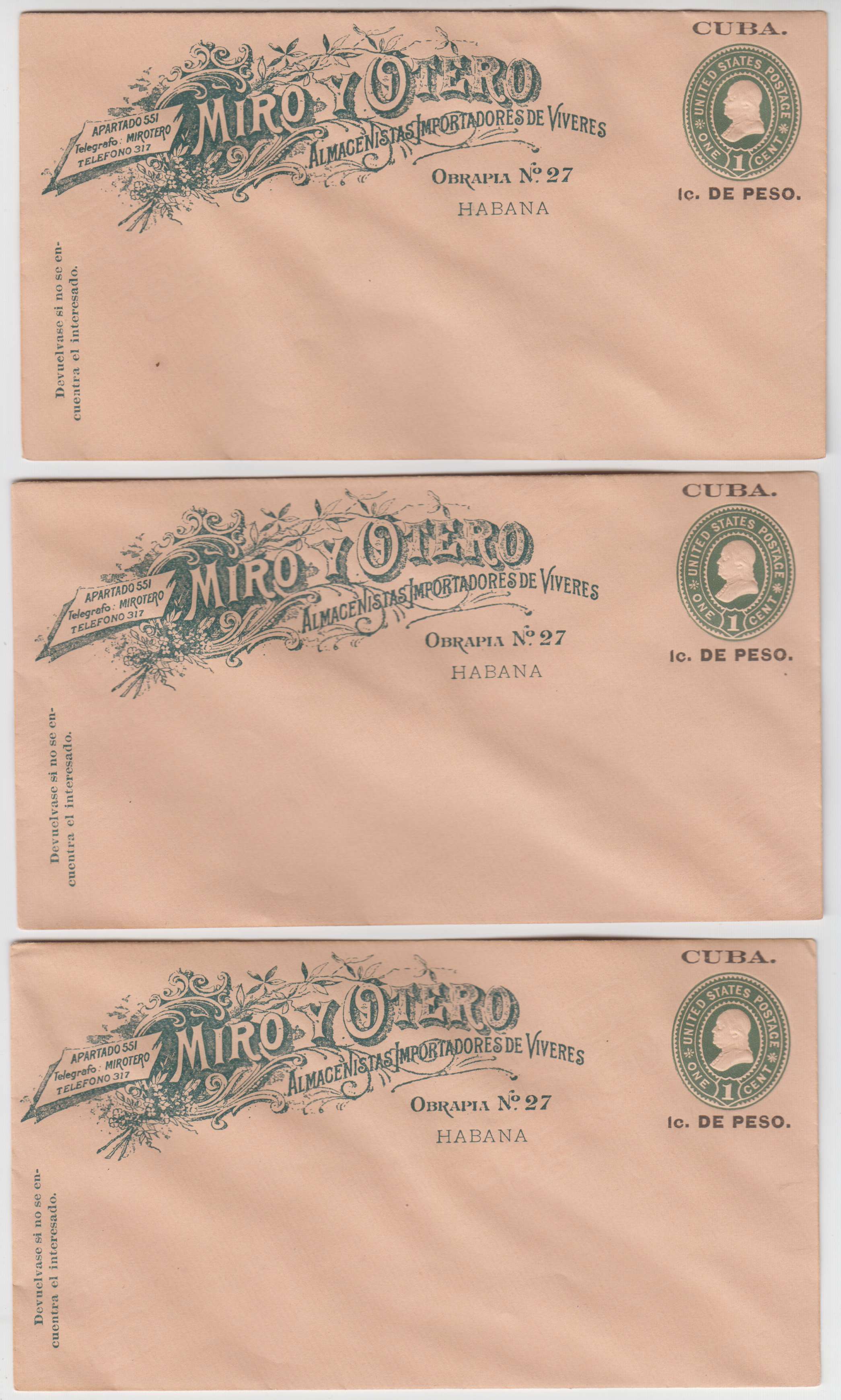 Cuba 1899 — Envelopes