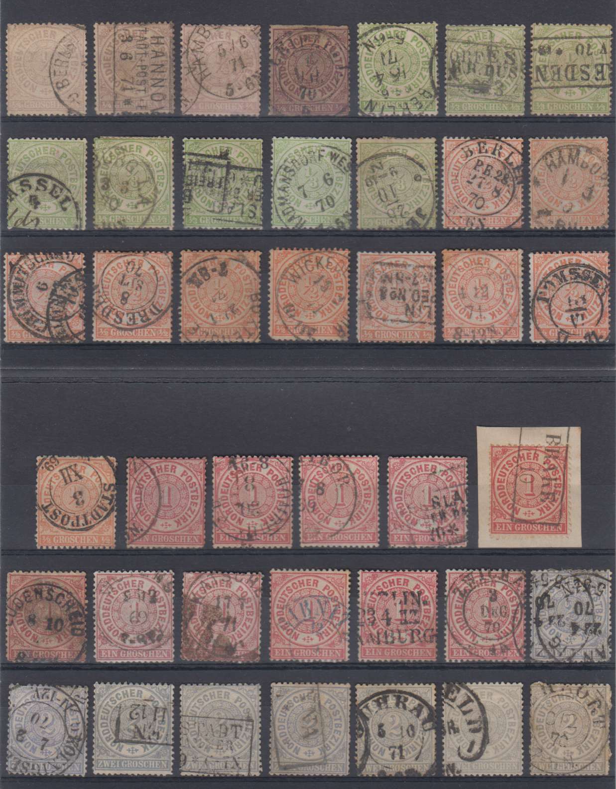 Germany 1869 — Scott 13-23 & 13a