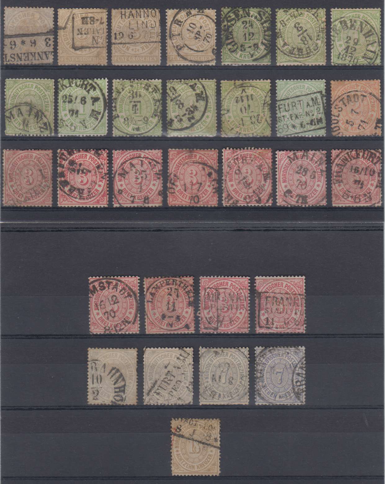 Germany 1869 — Scott 13-23 & 13a