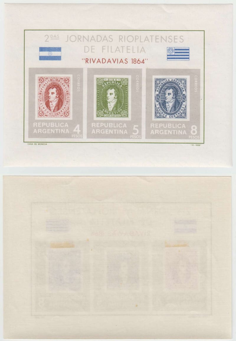 Argentina 1966 — Rio de la Plata stamp show & Rivadavia