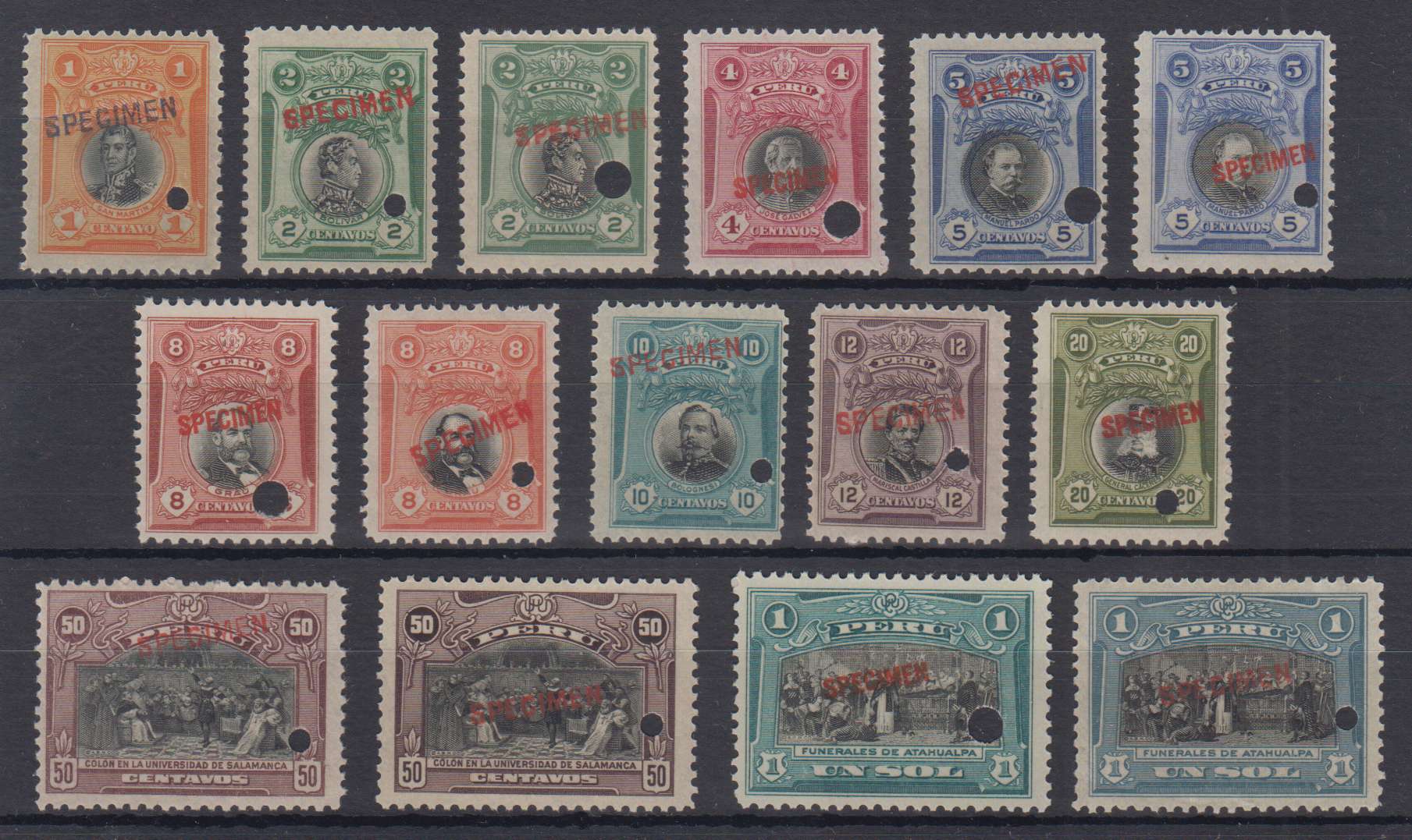 Peru 1918 — Scott 209-218
