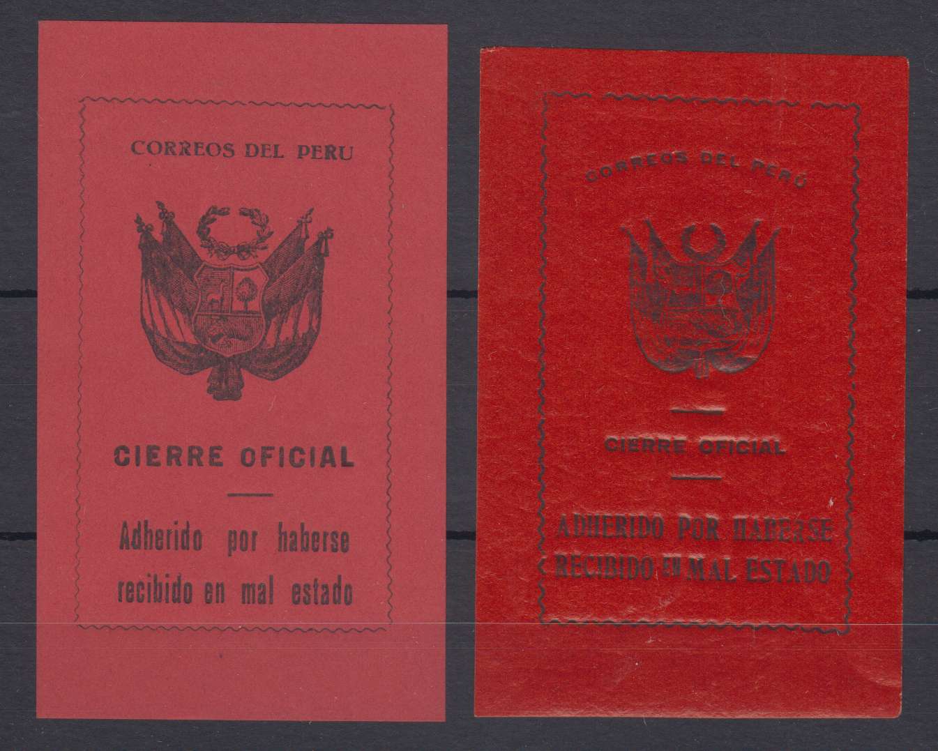 Peru 1910 — Official Seals