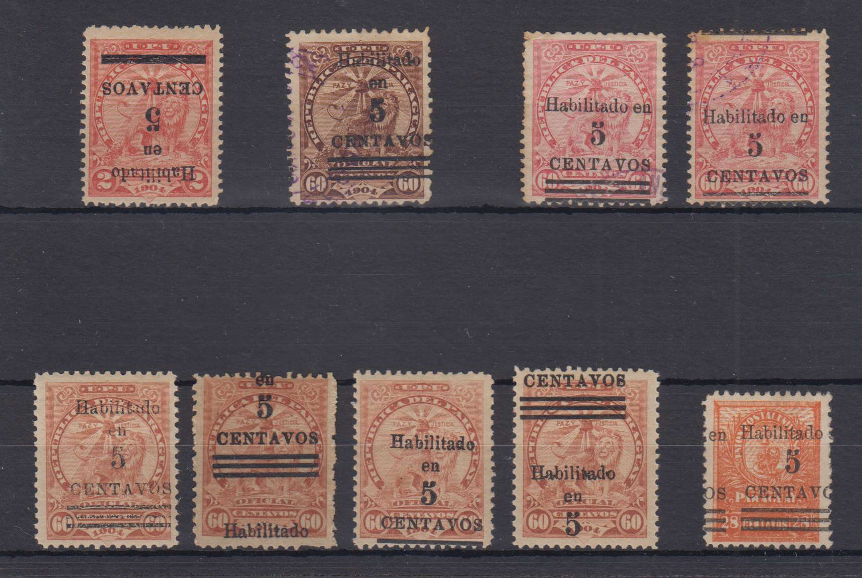 Paraguay 1907 — Varieties