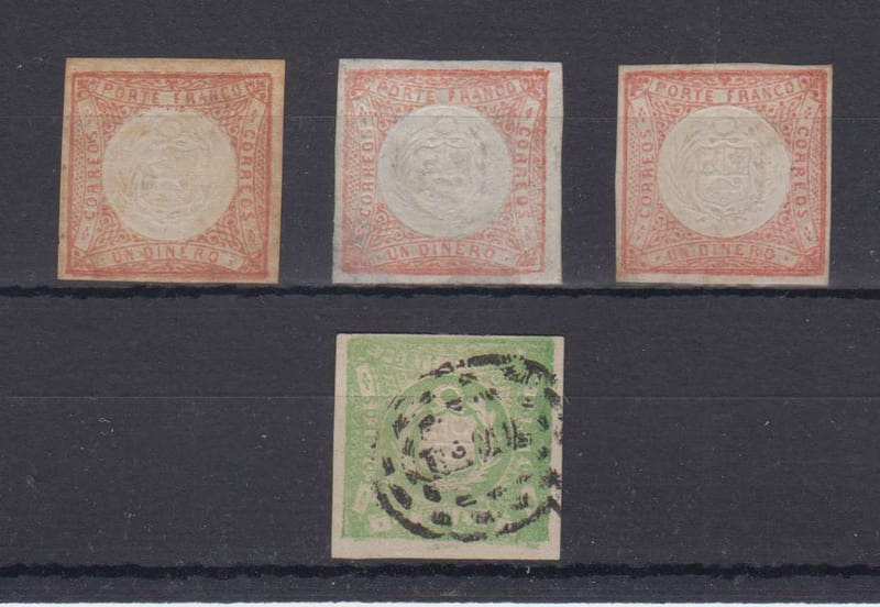 Peru 1862 — Scott 12, 12b & 14