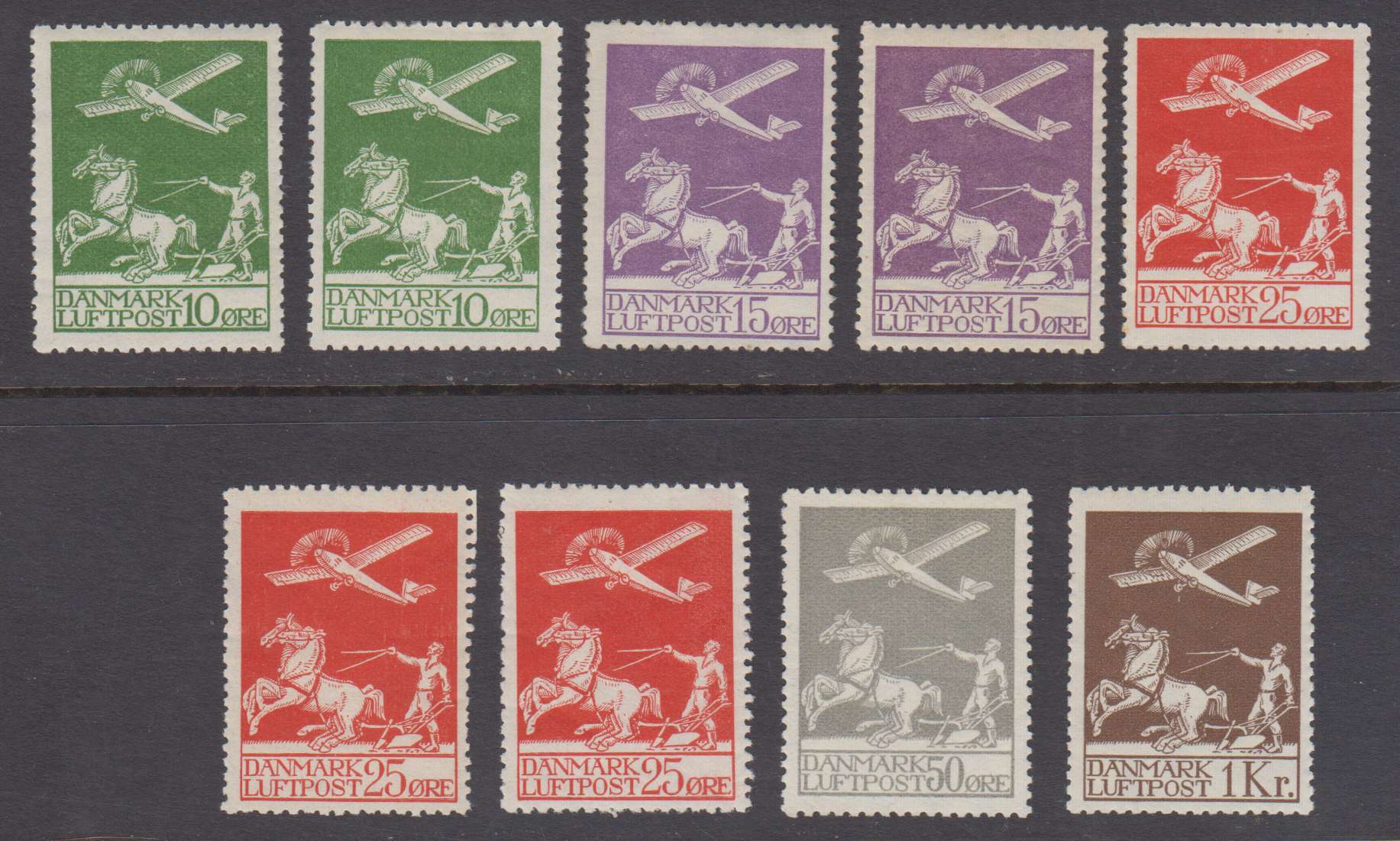 Denmark 1925 — Airplane & plowman