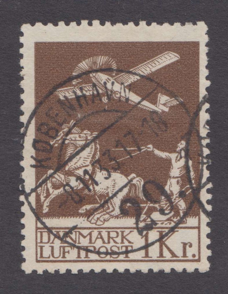 Denmark 1925 — Airplane & plowman
