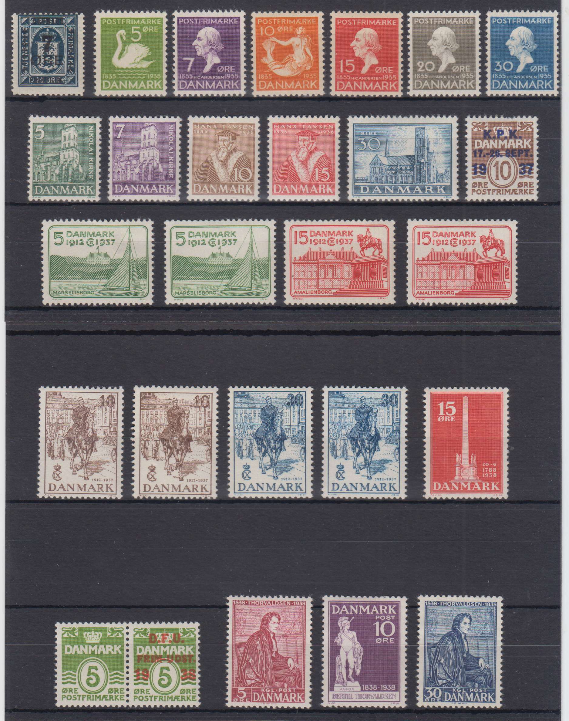 Denmark 1926 — Scott 191 & 246-266 including extra Scott 258-261