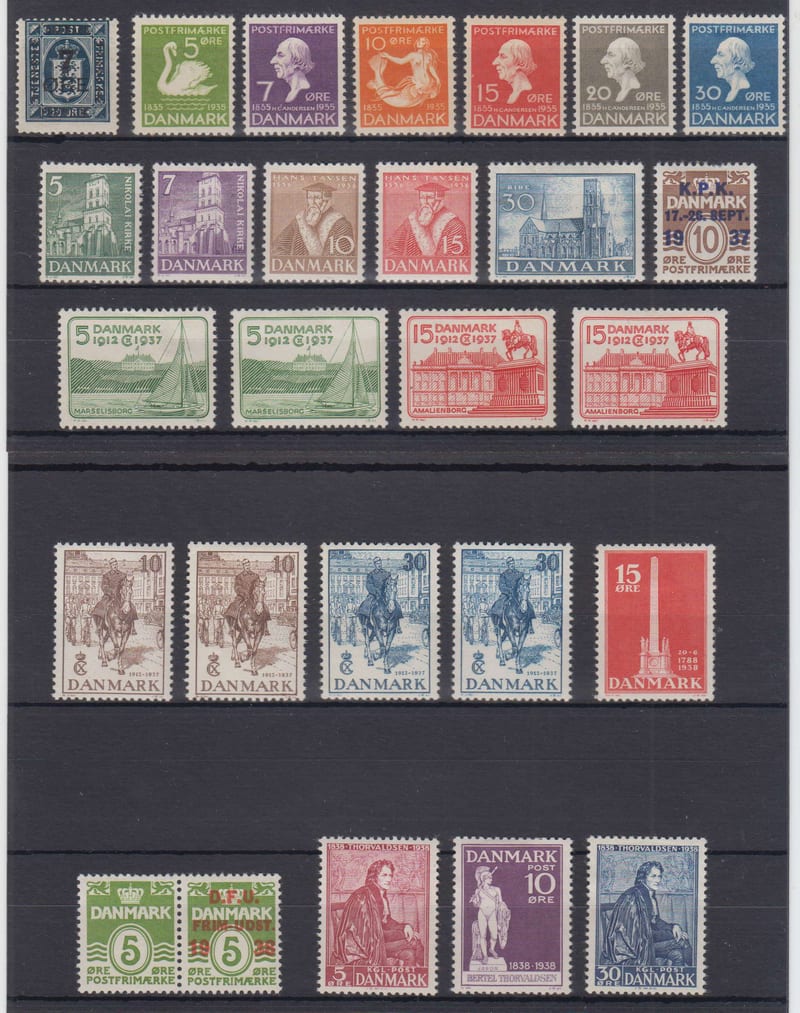 Denmark 1926 — Scott 191 & 246-266 including extra Scott 258-261