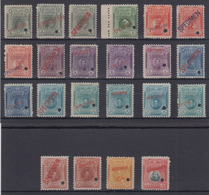 Peru 1909 — Scott 177-185