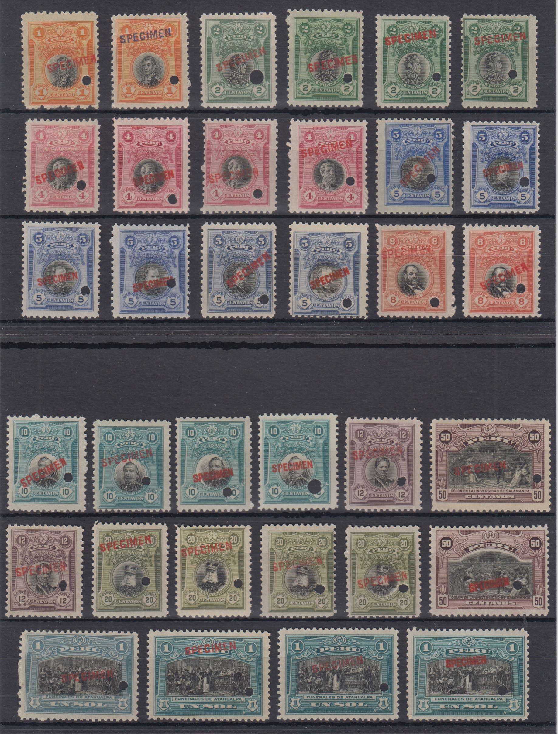 Peru 1918 — Scott 209-218