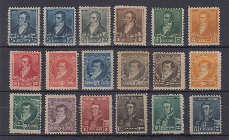 Argentina 1896 — Scott 106-121