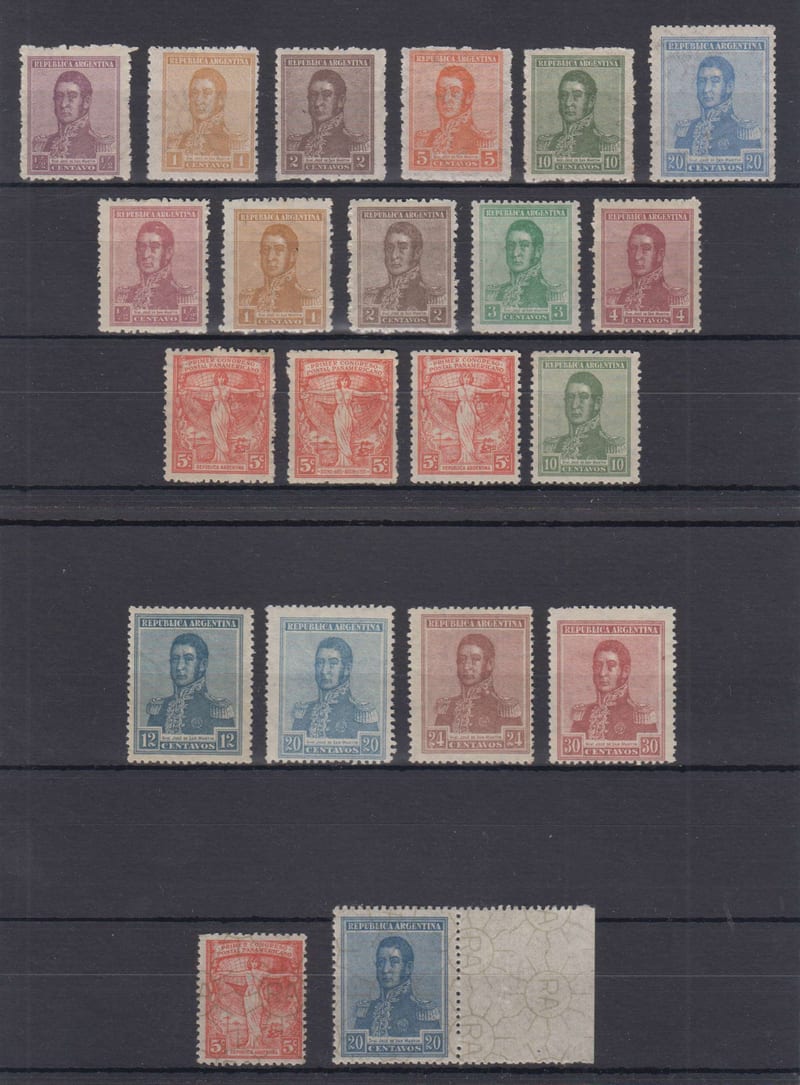Argentina 1920 — Scott 292 thru 322 not complete