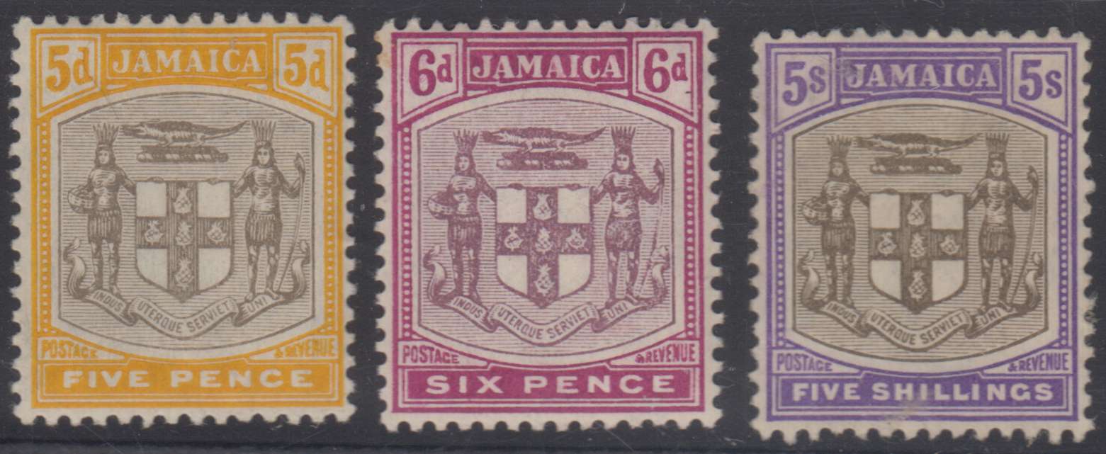 Jamaica 1905 — Scott 41-42 & 45 top value
