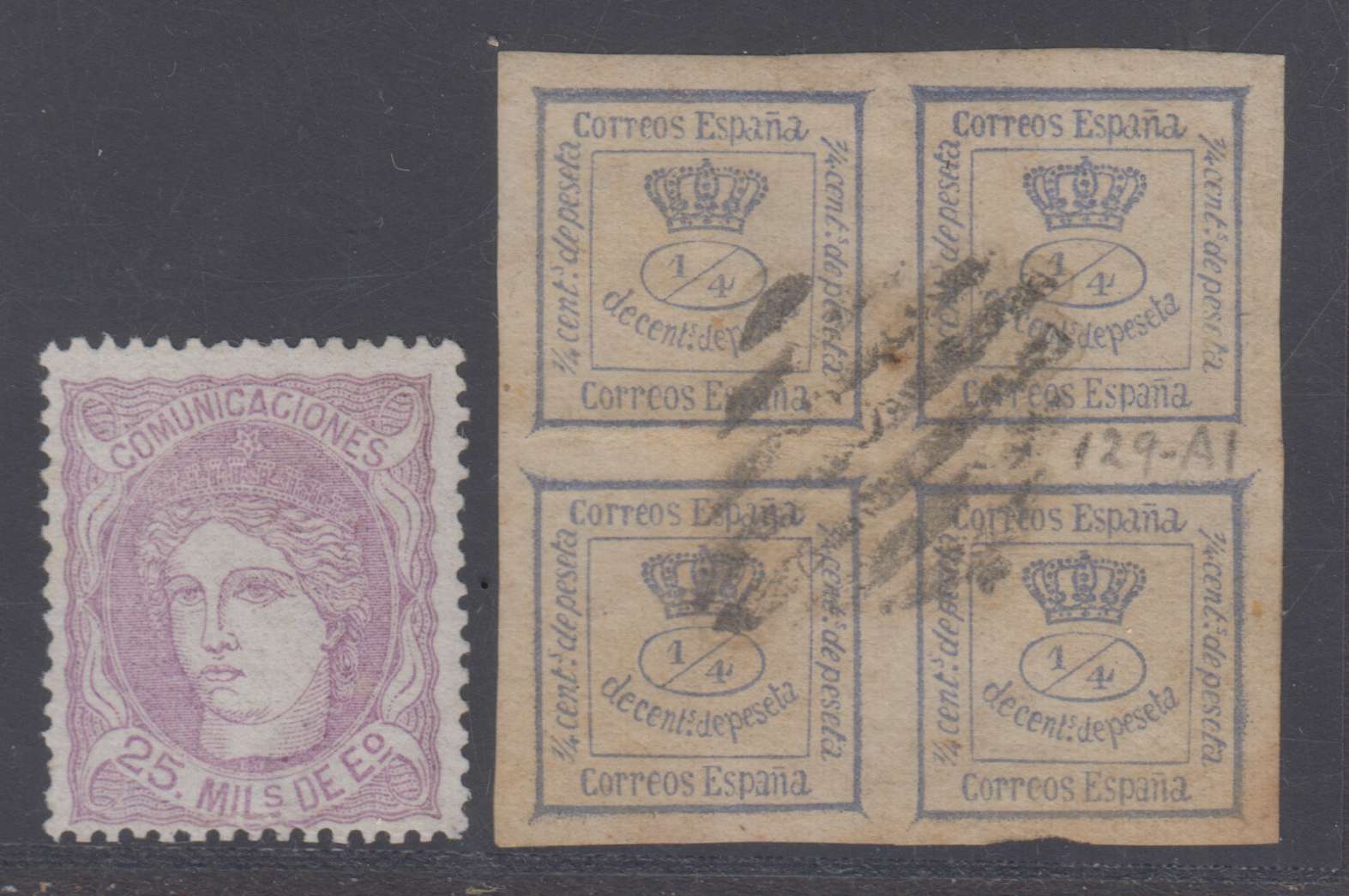 Spain 1870 — Scott 165 & 174a