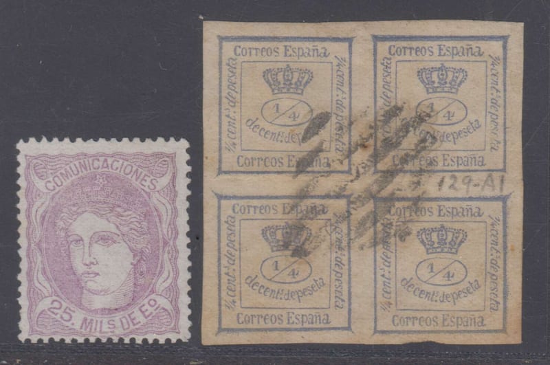 Spain 1870 — Scott 165 & 174a