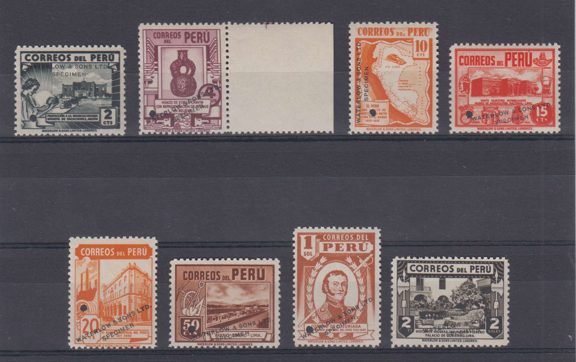 Peru 1938 — Scott 375-382