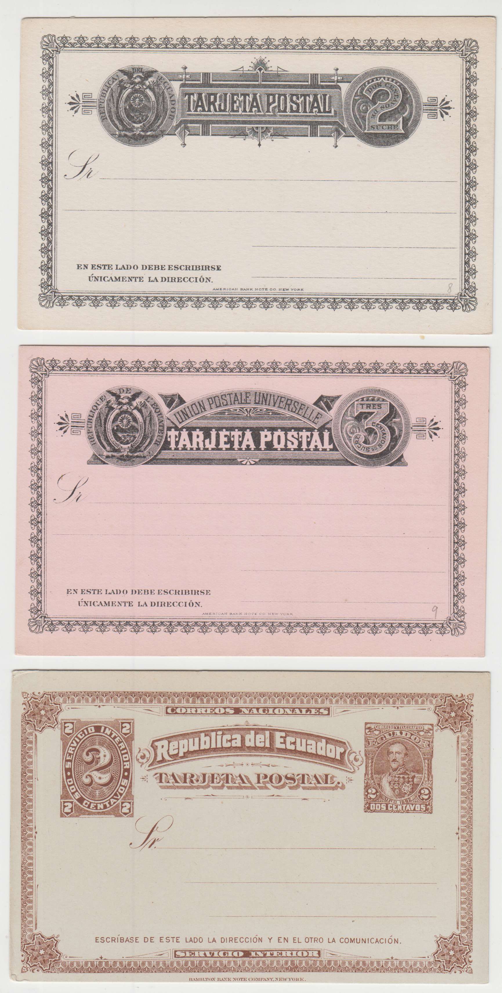 Ecuador 1885 — Cards & Letter Cards