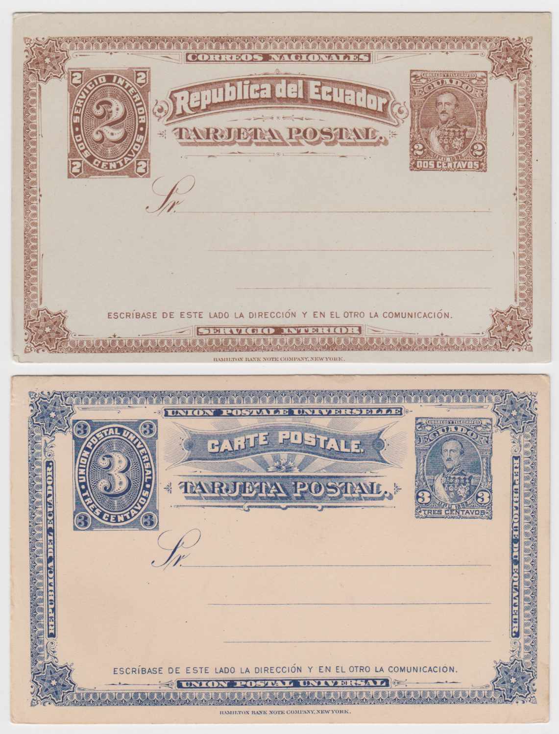 Ecuador 1885 — Cards & Letter Cards