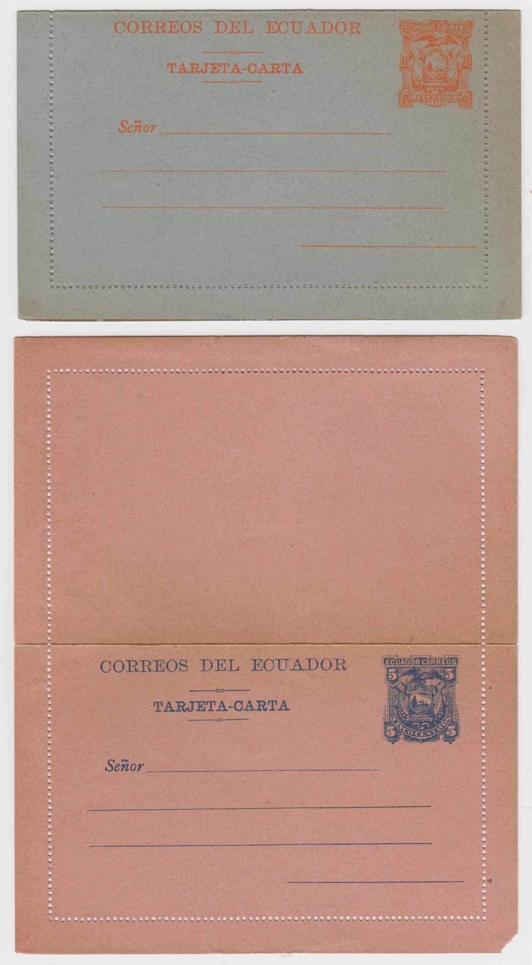 Ecuador 1885 — Cards & Letter Cards