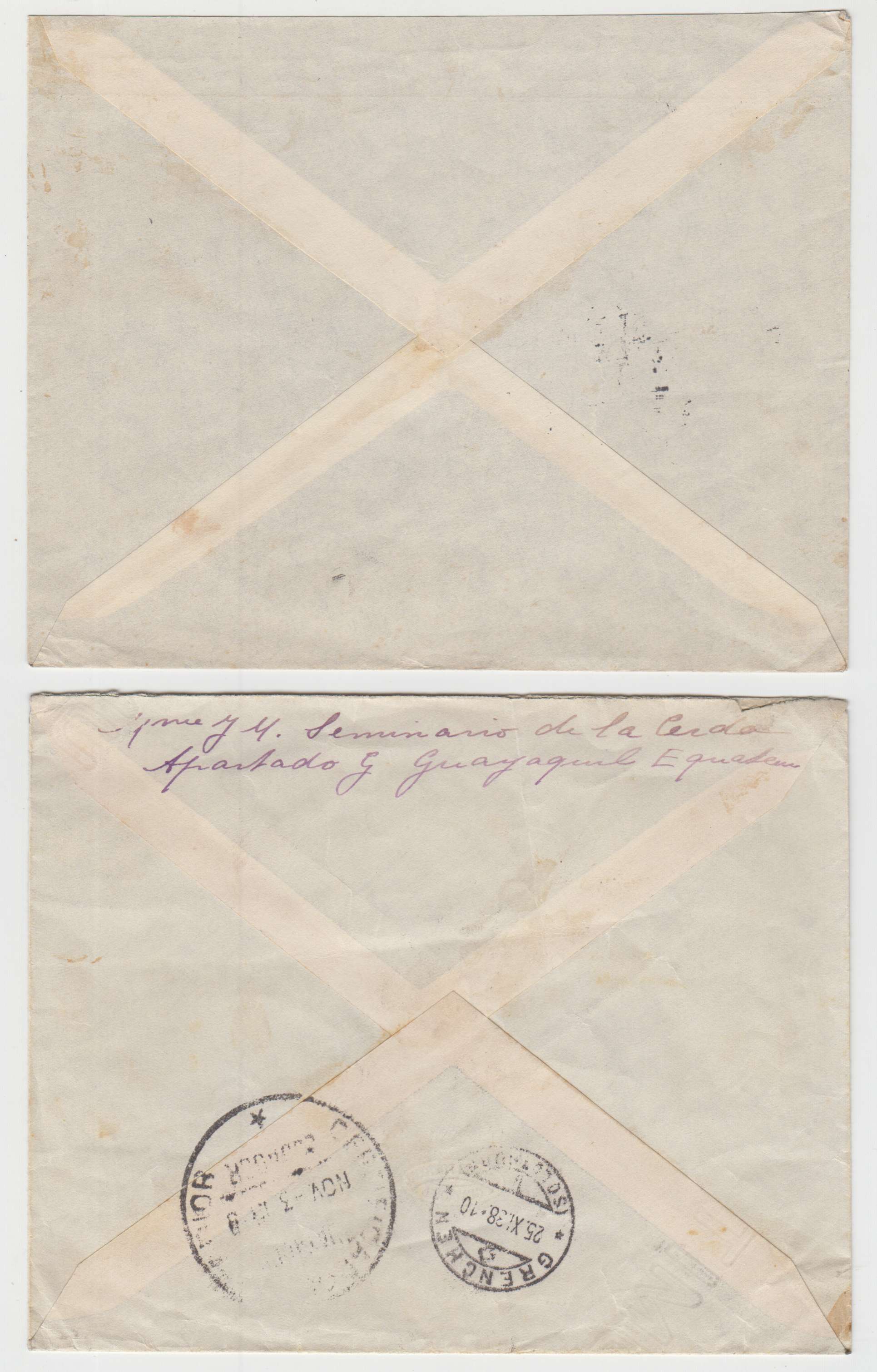 Ecuador 1909 — Better group of 11 covers to Belgium, USA & Switzerland with printed matter, censored,…