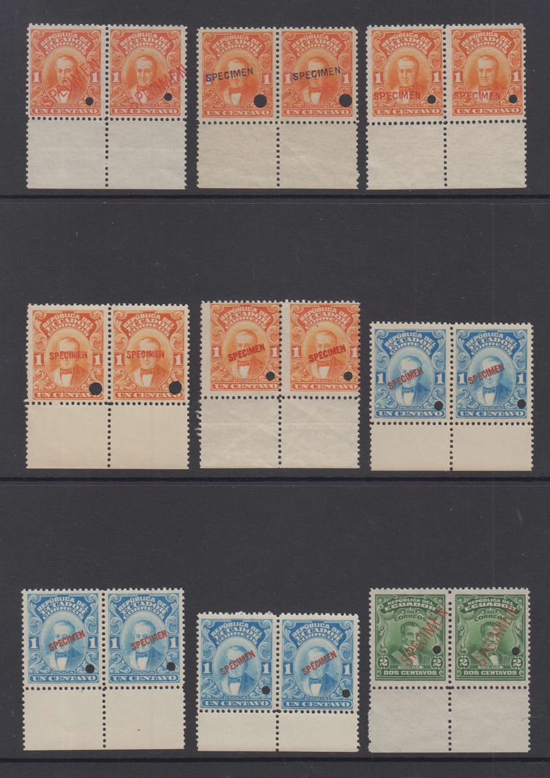Ecuador 1911 — Sc199 thru 215 top value, not complete