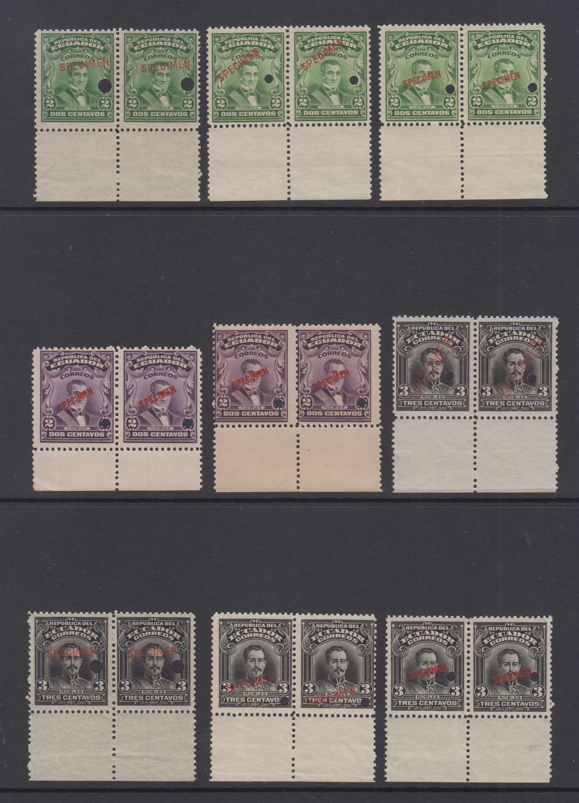 Ecuador 1911 — Sc199 thru 215 top value, not complete