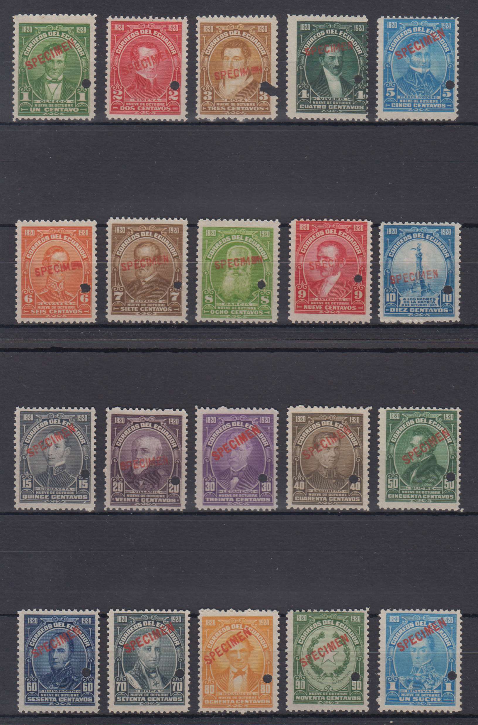 Ecuador 1920 — Scott 223-242