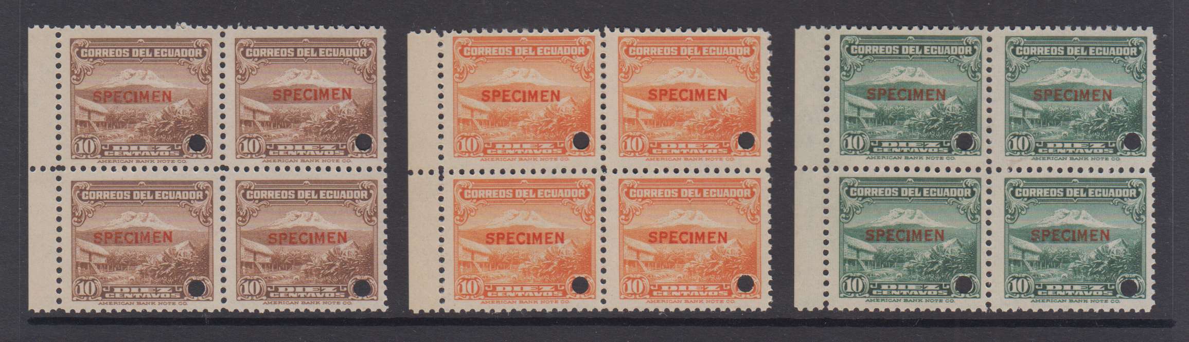 Ecuador 1934 — Scott 321-329A (no 323A)