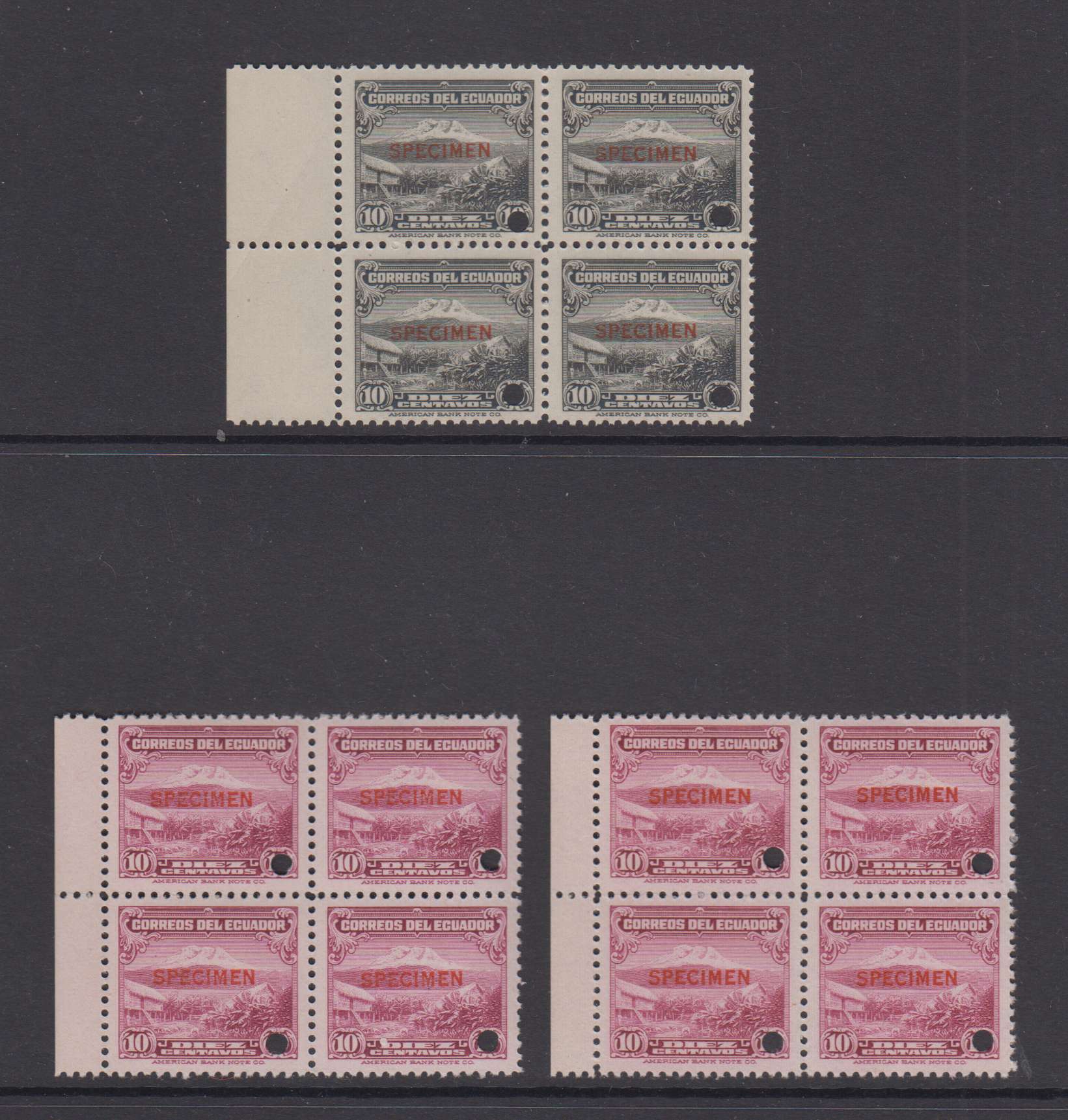 Ecuador 1934 — Scott 321-329A (no 323A)