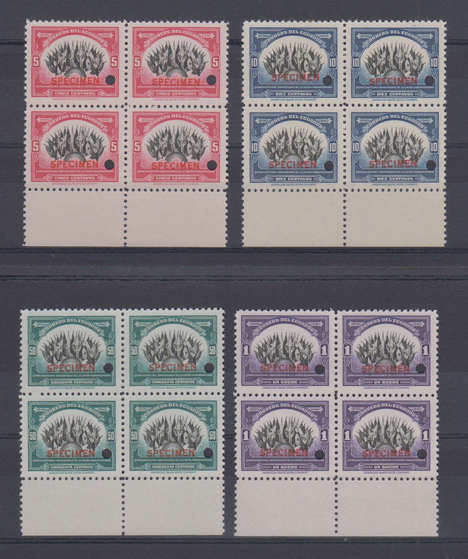 Ecuador 1940 — Scott 394-397