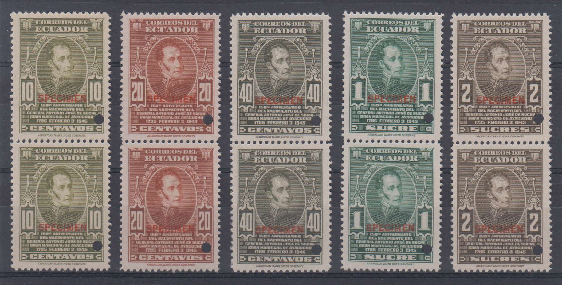 Ecuador 1945 — Sucre issue
